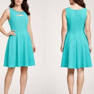 Studio One New York Turquoise Embellished Fit & Flare Dress  Size 16